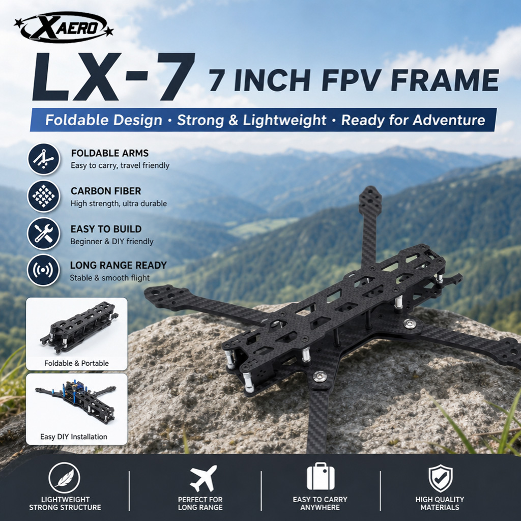 PAURC LX-7 Quadro FPV dobrável - Drone Kit Octocopter avaliação e preço